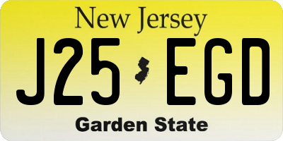 NJ license plate J25EGD
