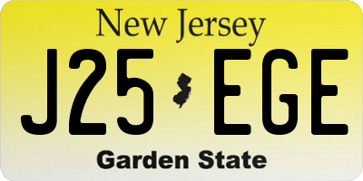 NJ license plate J25EGE