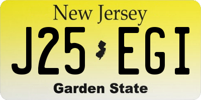 NJ license plate J25EGI