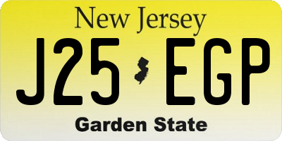 NJ license plate J25EGP