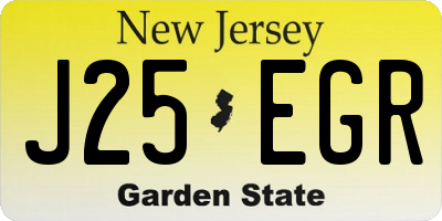 NJ license plate J25EGR