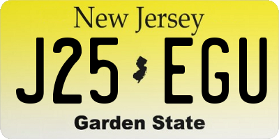NJ license plate J25EGU