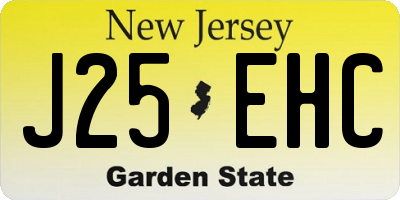 NJ license plate J25EHC
