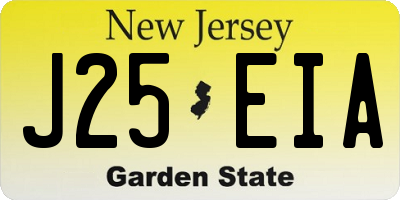 NJ license plate J25EIA