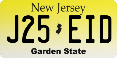 NJ license plate J25EID