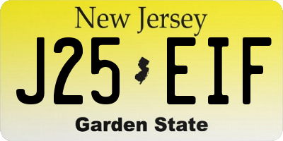 NJ license plate J25EIF
