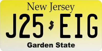 NJ license plate J25EIG