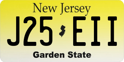 NJ license plate J25EII