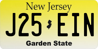NJ license plate J25EIN