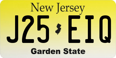 NJ license plate J25EIQ