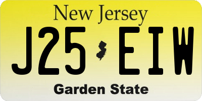 NJ license plate J25EIW