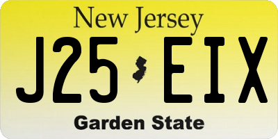 NJ license plate J25EIX