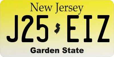 NJ license plate J25EIZ