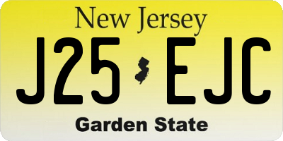 NJ license plate J25EJC