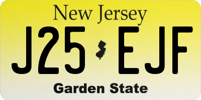 NJ license plate J25EJF