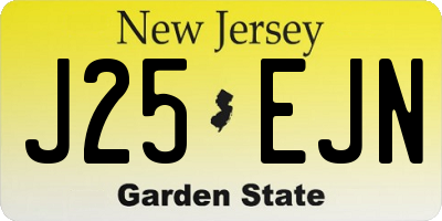 NJ license plate J25EJN
