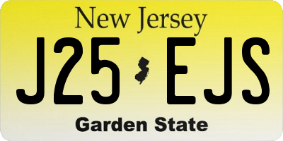 NJ license plate J25EJS