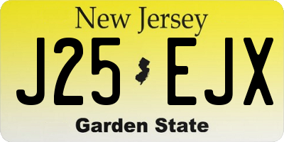 NJ license plate J25EJX