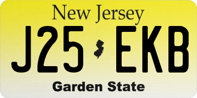 NJ license plate J25EKB