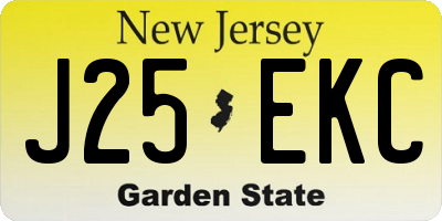 NJ license plate J25EKC