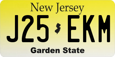NJ license plate J25EKM