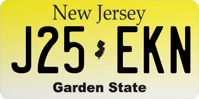 NJ license plate J25EKN