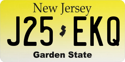 NJ license plate J25EKQ