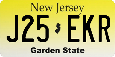 NJ license plate J25EKR