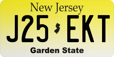 NJ license plate J25EKT
