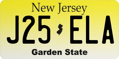 NJ license plate J25ELA