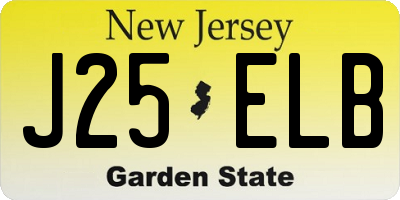 NJ license plate J25ELB