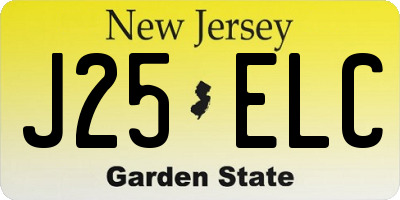 NJ license plate J25ELC