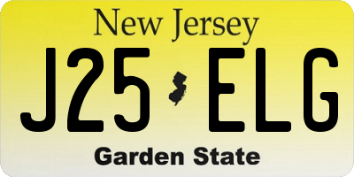 NJ license plate J25ELG