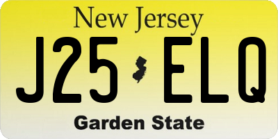 NJ license plate J25ELQ