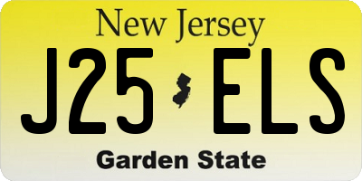 NJ license plate J25ELS