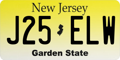NJ license plate J25ELW