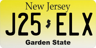 NJ license plate J25ELX