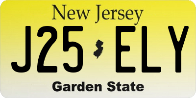 NJ license plate J25ELY