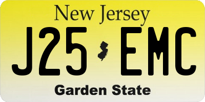 NJ license plate J25EMC