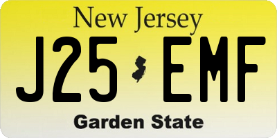 NJ license plate J25EMF