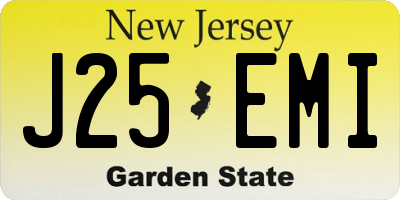 NJ license plate J25EMI