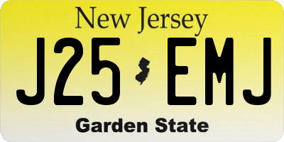 NJ license plate J25EMJ