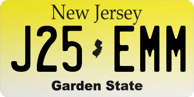 NJ license plate J25EMM