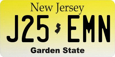 NJ license plate J25EMN