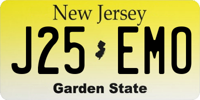 NJ license plate J25EMO