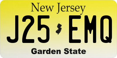 NJ license plate J25EMQ