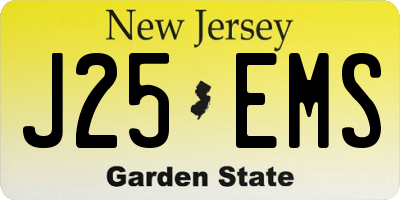 NJ license plate J25EMS