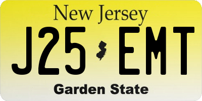 NJ license plate J25EMT