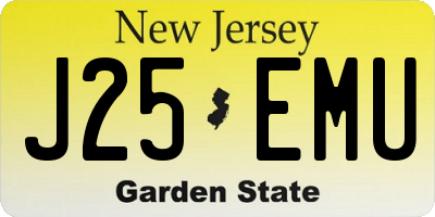 NJ license plate J25EMU