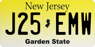 NJ license plate J25EMW